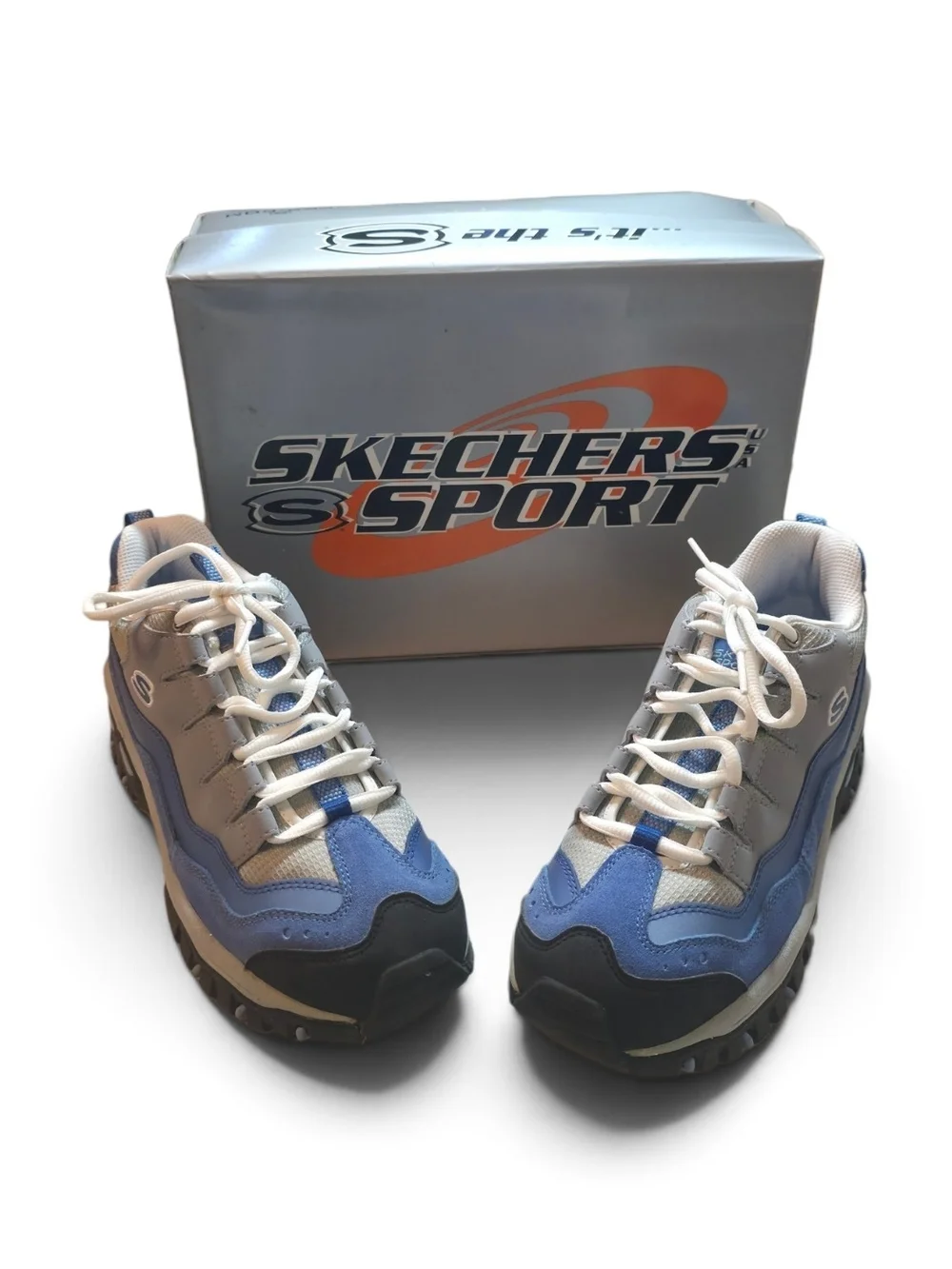 Skechers Men's Blue, White and Black Athletic Sneakers
